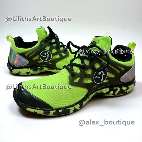 Zumba Fly Fusion Neon Camo Low Top Shoes(F018)-Size 9 for Unisex - Picture 1 of 11